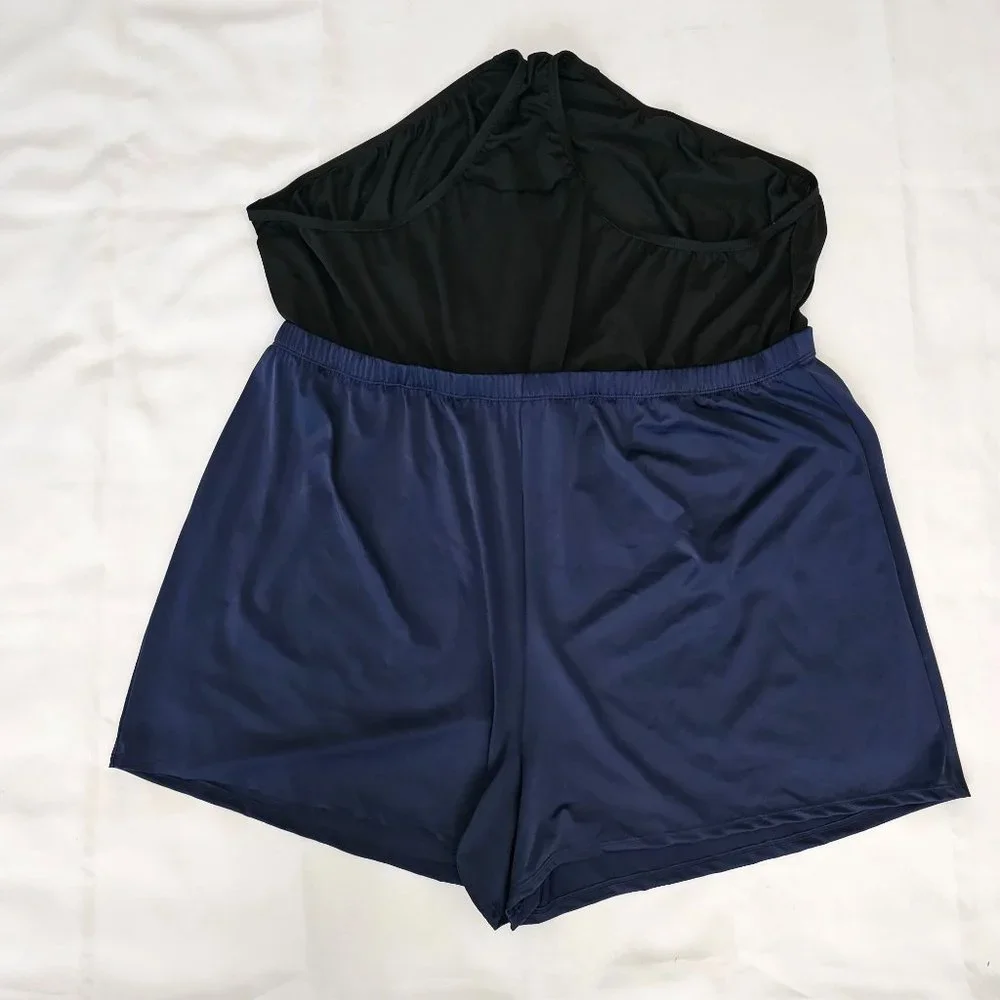 Swimsuit For All Women's Floral Side Tie Blouson Tankini And Shorts Plus Size 26 - Picture 4 of 16